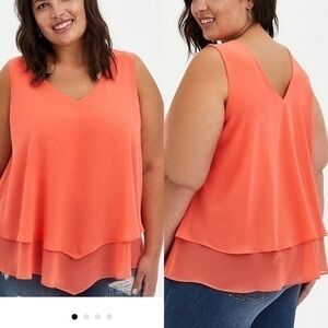 NWT Torrid size 1 coral double layer tank
